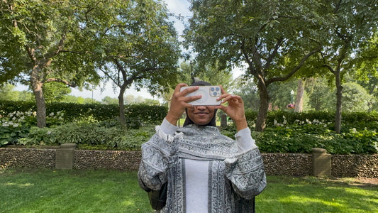 Grey Pashmina Abaya Set with Matching Hijab