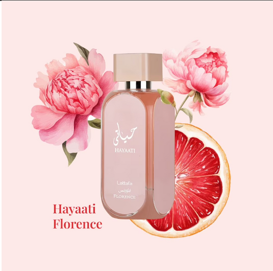 Hayaati Florence by Lattafa Eau de Parfum 100ml – Floral Fruity Gourmand Perfume for Women