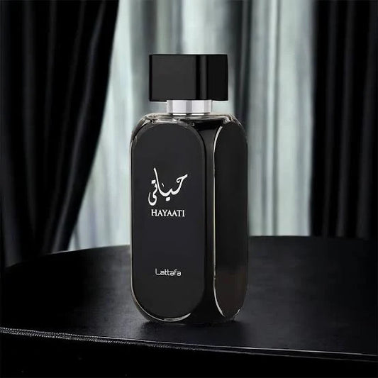 Hayaati Black by Lattafa Eau de Parfum 100ml – Fresh Fruity Woody Fragrance for Men