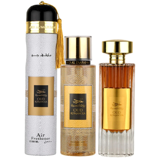 Oud Romancea Eau de Parfum Gift Set (3 Piece) by Ard Al Zaafaran – Unisex